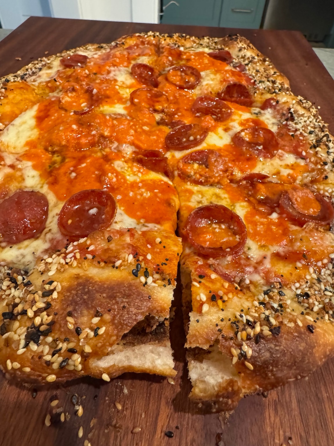 Whole wheat bagels on white plate