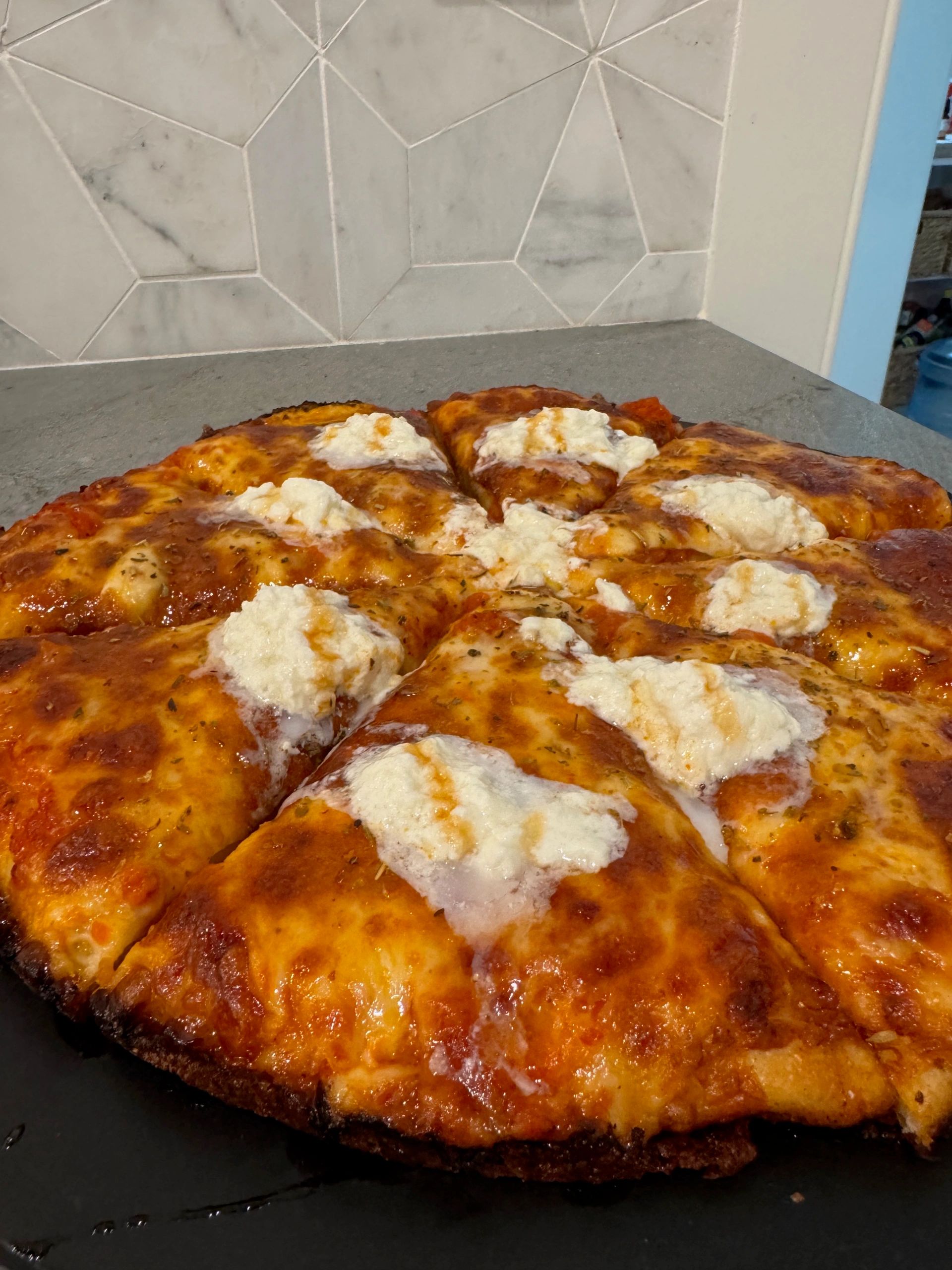 Handcrafted pizza fresh from the oven